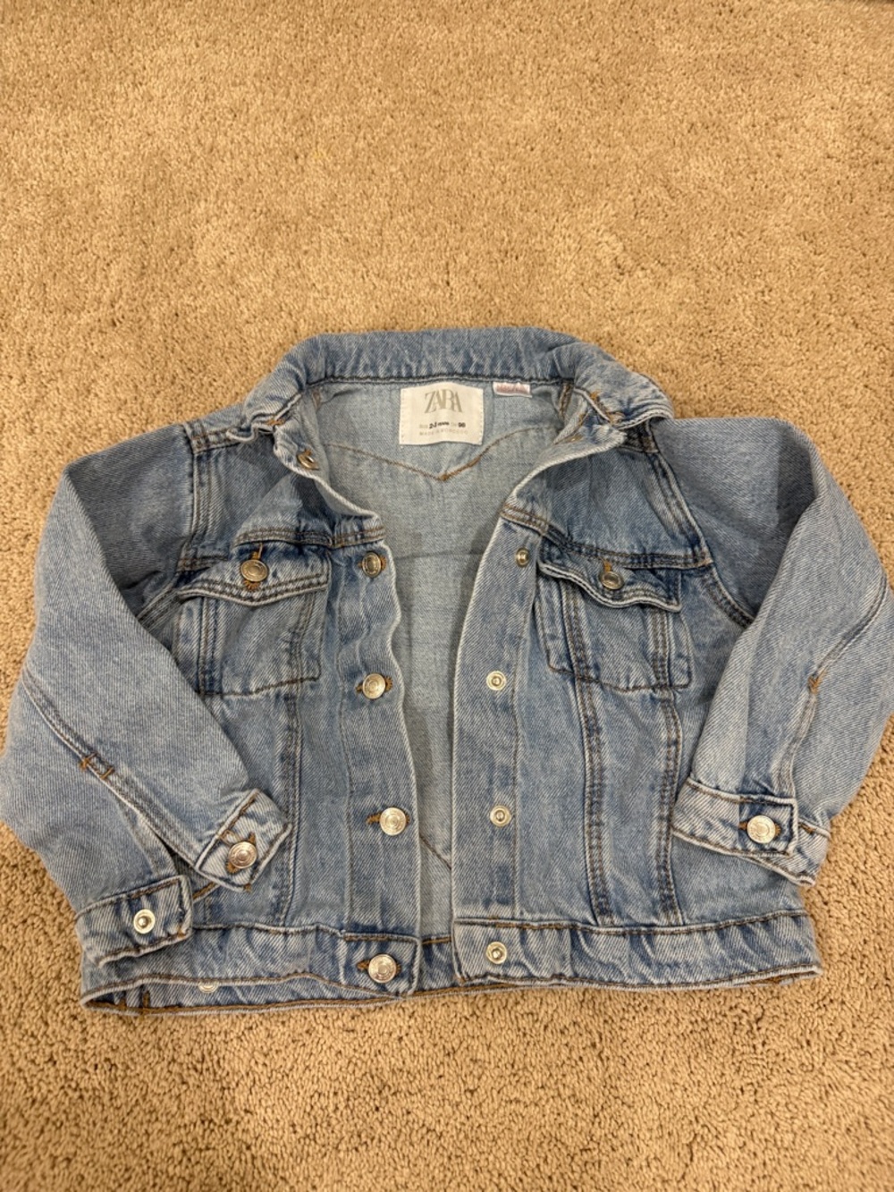 ZARA Light Wash Blue Kids Denim Jacket